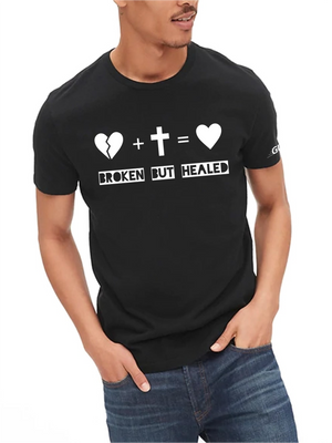 Broken But Healed Unisex Black & White T-Shirt - Gum Clothing Store