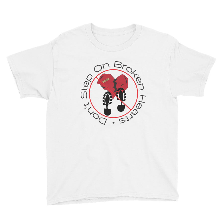 Don't Step On Broken Hearts Youth Short Sleeve Tee - Gum Clothing Store